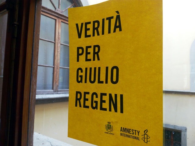 Inaugurata oggi a Firenze la panchina dedicata a Giulio Regeni