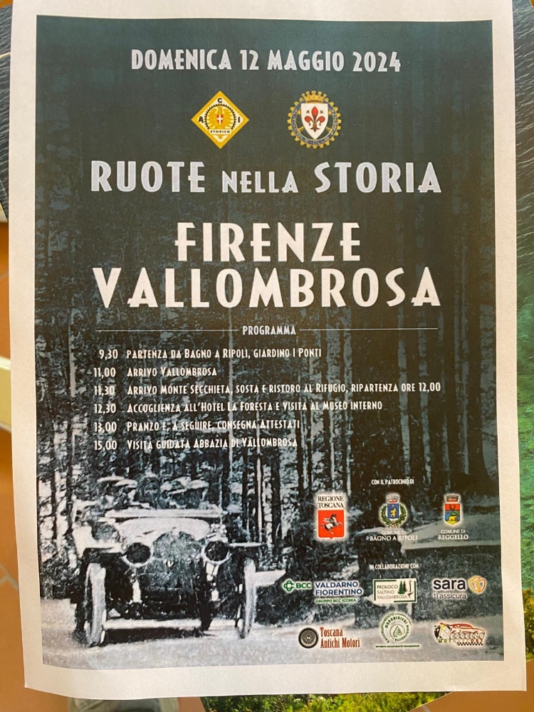 “Ruote nella Storia“, la manifestazione motoristica-culturale che da Firenze arriva a Vallombrosa