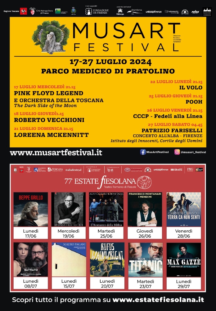 MusArt Festival, sarà il Parco Mediceo di Pratolino il palco principale della manifestazione