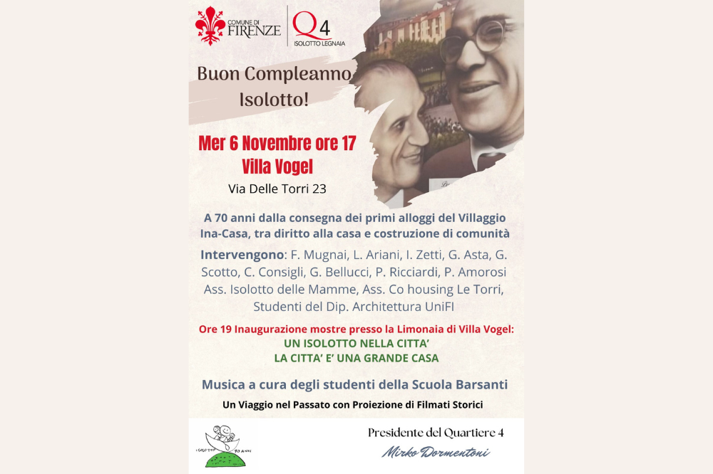 Settant'anni dell'Isolotto, il Q4 celebra con mostre ed eventi