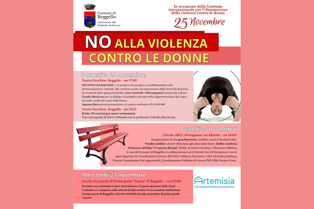 Giornata internazionale contro la violenza sulle donne: le iniziative del Comune di Reggello