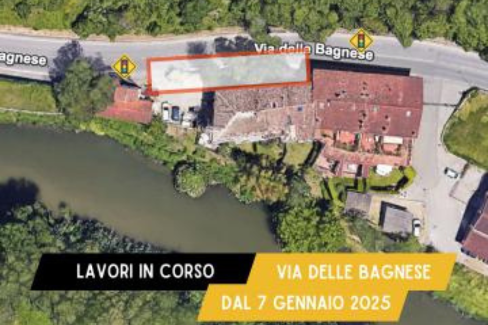 Partono martedì 7 gennaio i lavori per la messa in sicurezza del muro di sostegno in via delle Bagnese