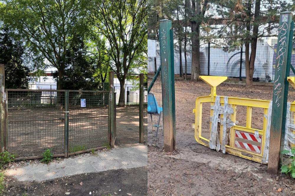 Giardini di Viale Malta, riposizionato il cancello dell\'area cani: la soddisfazione dei residenti