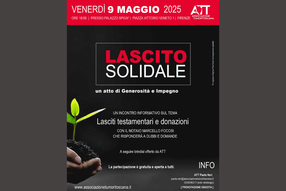 ATT organizza incontro su lasciti testamentari e donazioni