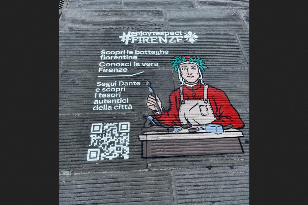 Green graffiti per sensibilizzare i turisti al rispetto per Firenze