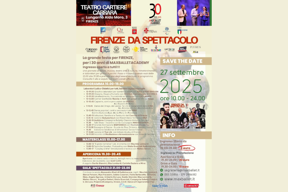 FIRENZE DA SPETTACOLO - La grande festa per FIRENZE, per i 30 anni di MAXBALLETACADEMY