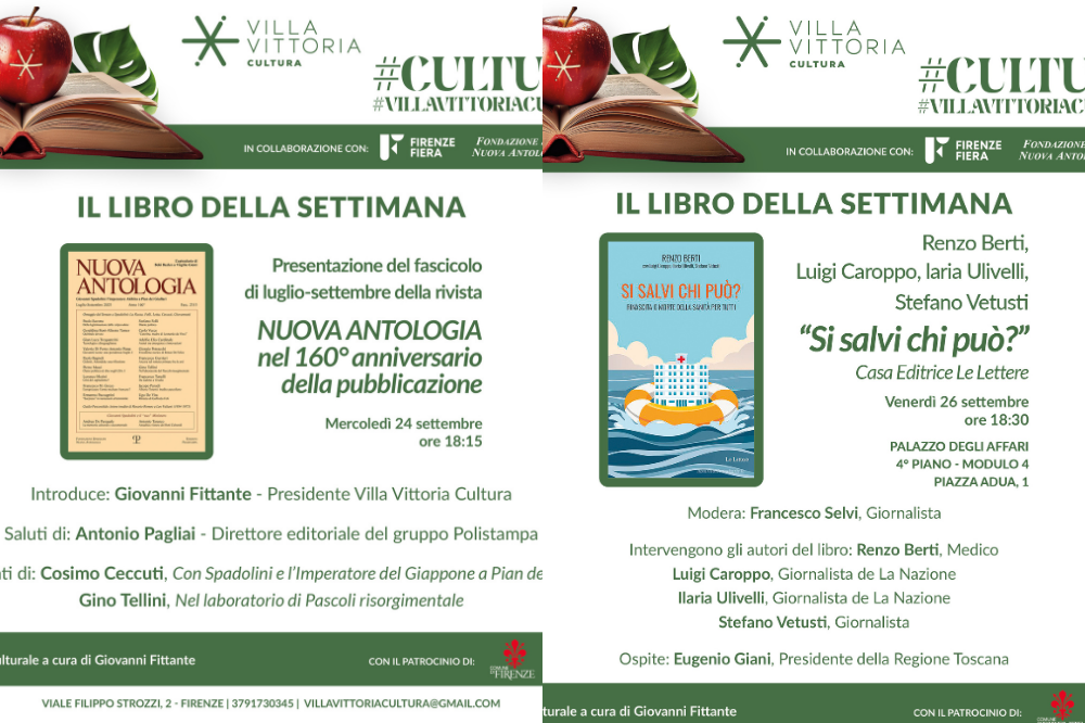 Villa Vittoria Cultura - Prossimi appuntamenti Settimanali