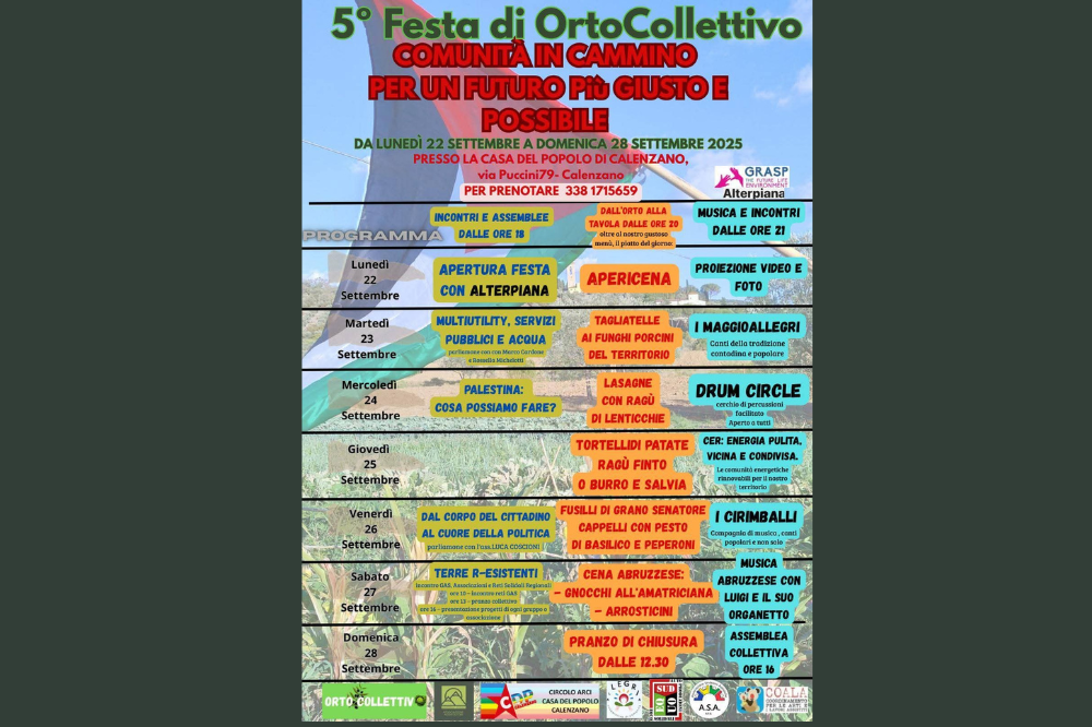 Dal 22 al 28 settembre a Calenzano la 5ª festa di Orto Collettivo
