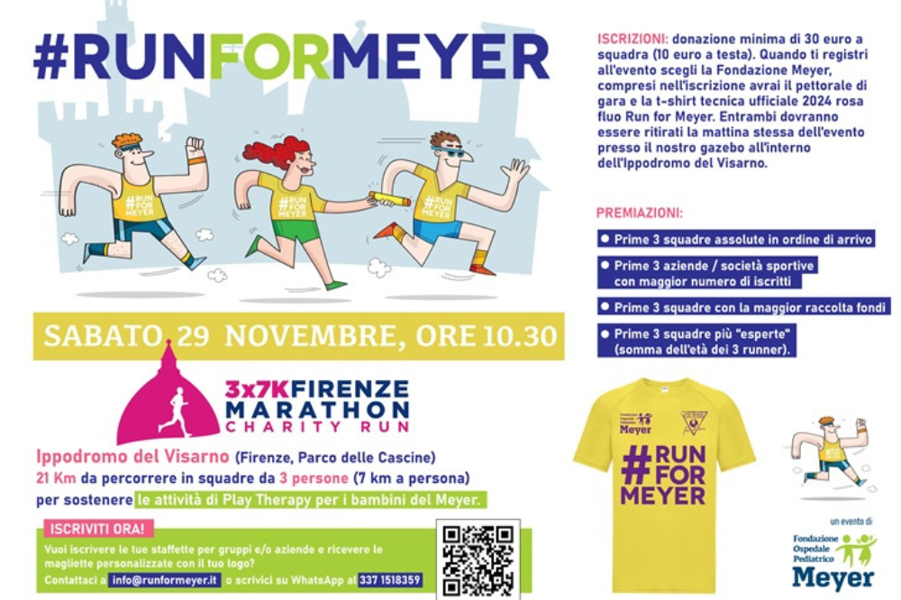 A Firenze torna la Runformeyer per sostenere la Play therapy