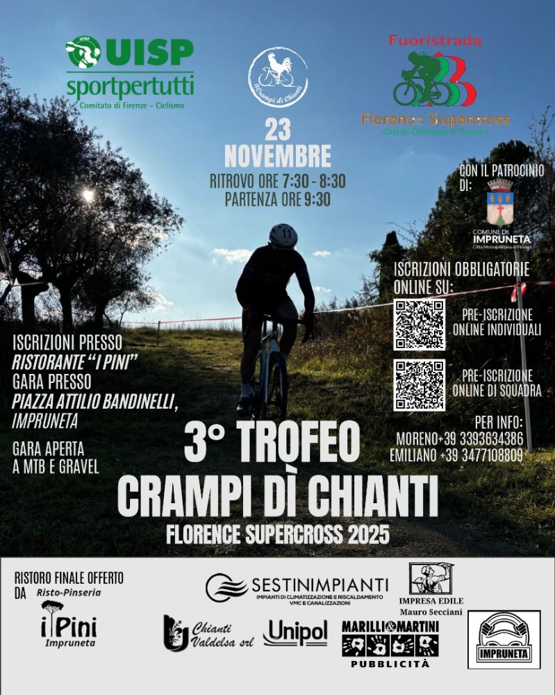 A Impruneta torna il 3° Trofeo UISP “Florence Supercross 2025”