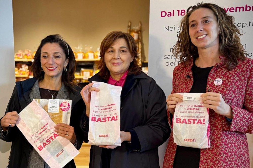 Violenza sulle donne, il numero 1522 sulle buste del pane di Unicoop Firenze