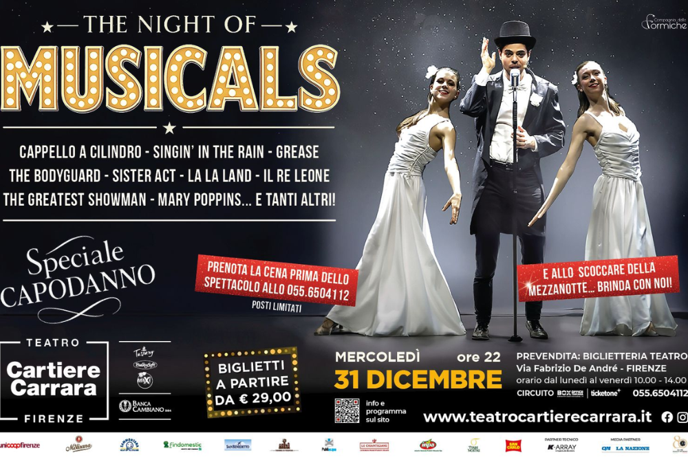 “The Night of Musicals”, capodanno in musica al Teatro Cartiere Carrara