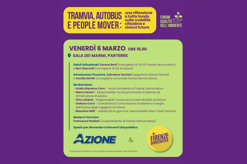 Tramvia, autobus e people mover: un confronto pubblico sulla mobilità cittadina tra scelte passate e future