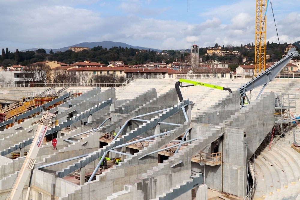 Il cantiere al Franchi procede spedito