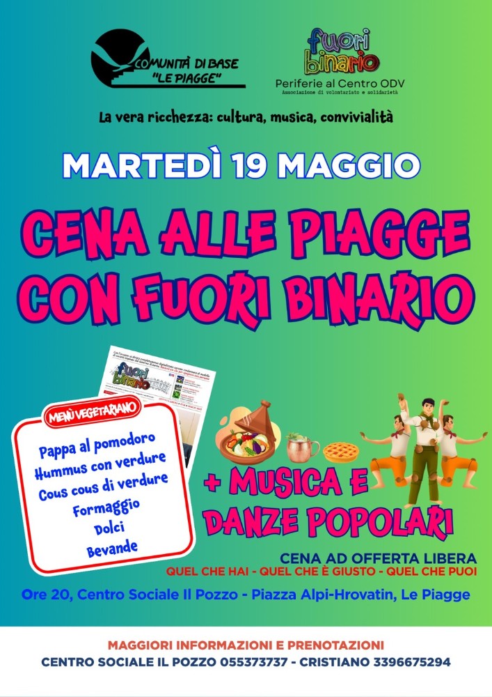 Cena comunitaria alle Piagge tra cucina toscana, musica e danze popolari