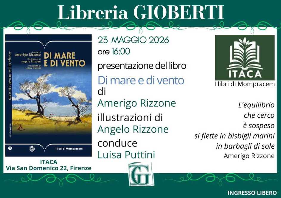 23 maggio presentazione del libro: 'Di mare e di vento'
