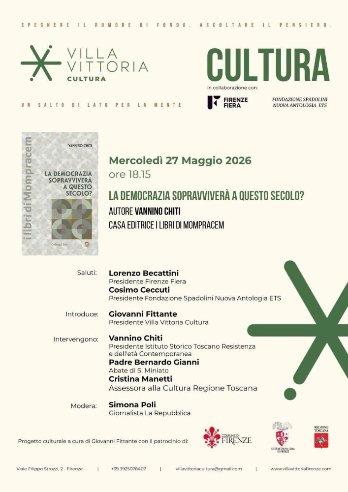 A Villa Vittoria un incontro sulla democrazia con Vannino Chiti