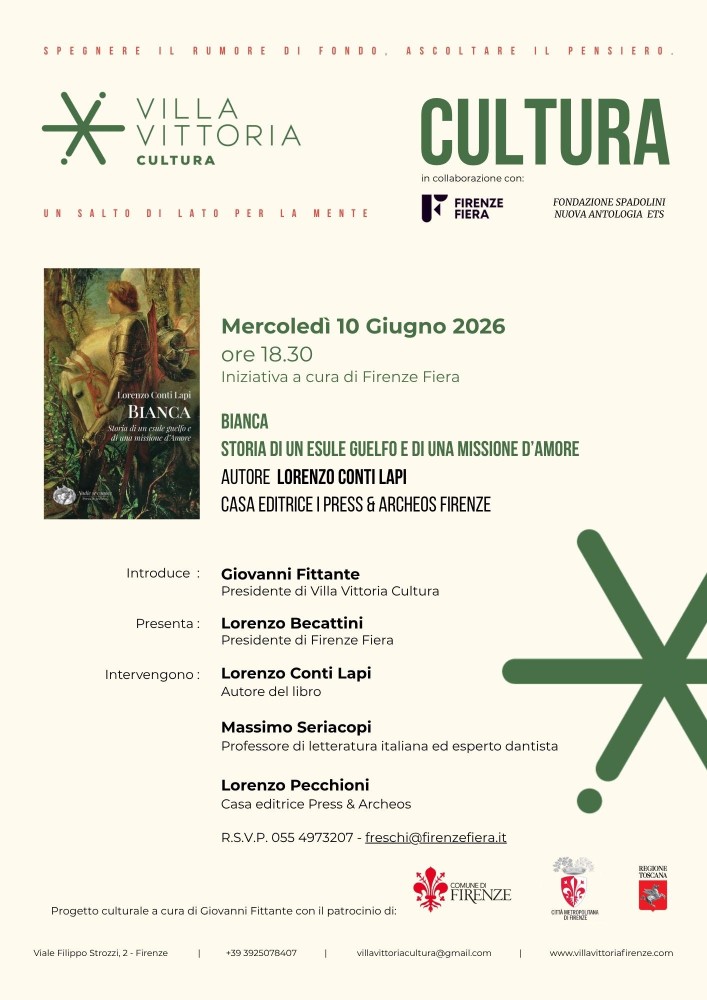 Firenze Fiera, a Villa Vittoria Cultura arriva il Medioevo di Lorenzo Conti Lapi: si presenta il romanzo 