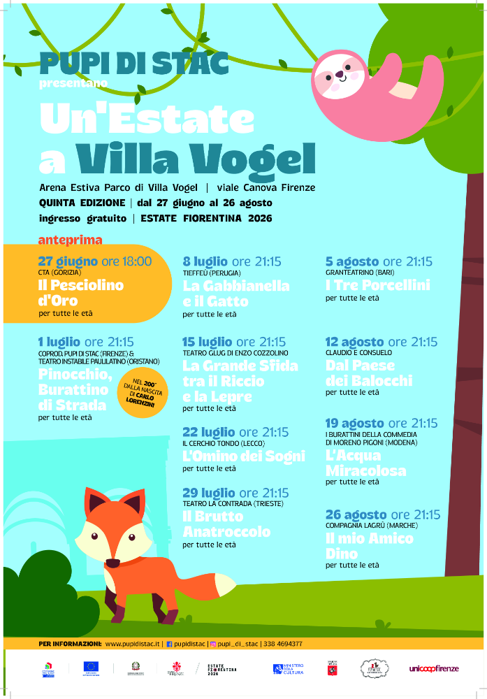 Un’Estate a Villa Vogel 2026: al via la quinta edizione tra burattini, musica e fantasia