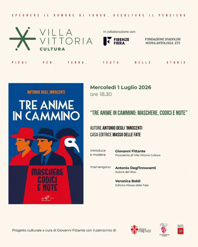 Villa Vittoria Cultura – Presentazione del libro “Tre anime in cammino. Maschere, codici e note
