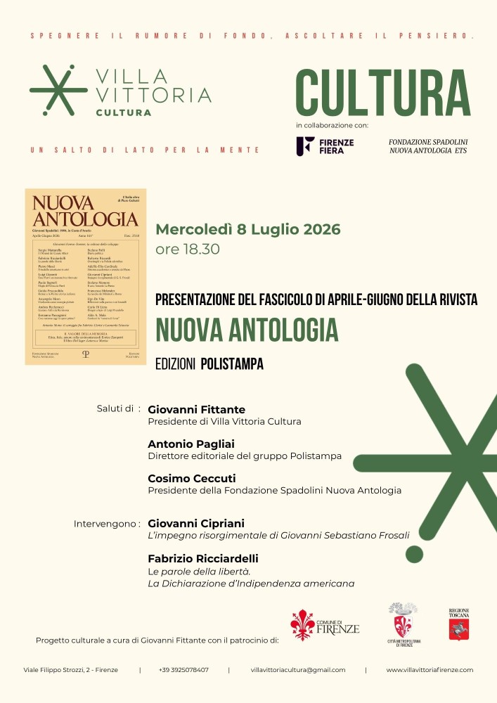 Villa Vittoria Cultura – Presentazione del Fascicolo di Aprile-Giugno della Rivista NUOVA ANTOLOGIA 