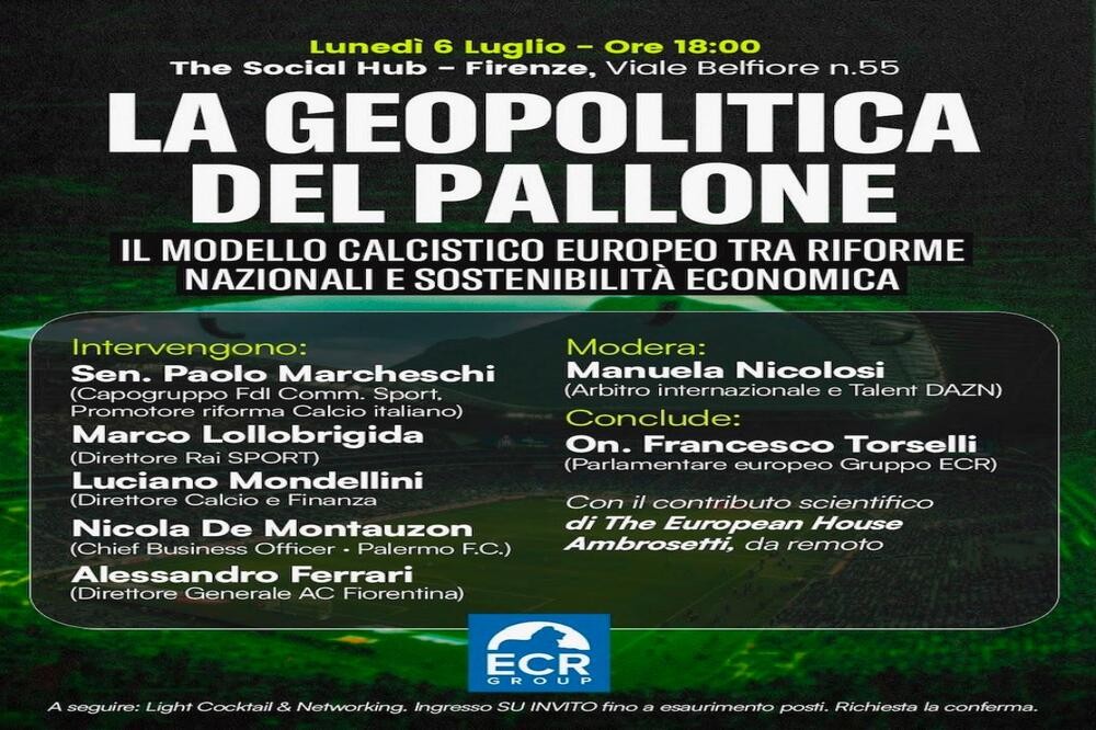 “La geopolitica del pallone”: a Firenze un talk sulla riforma del calcio italiano tra sostenibilità e valorizzazione dei vivai
