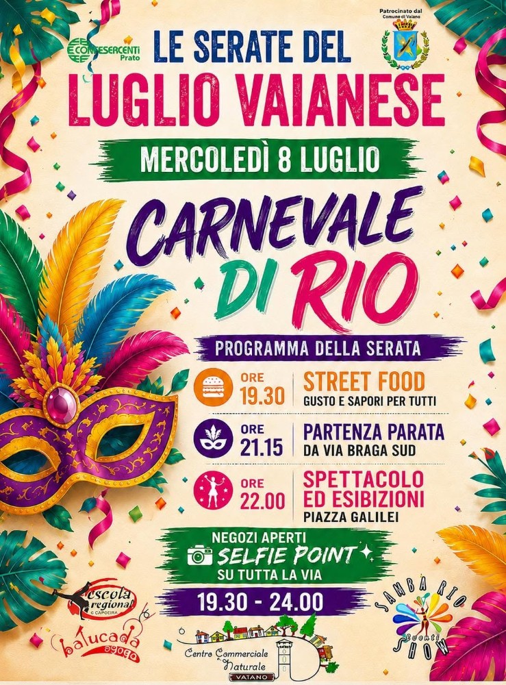 Luglio Vaianese, tre serate tra musica, spettacoli e shopping