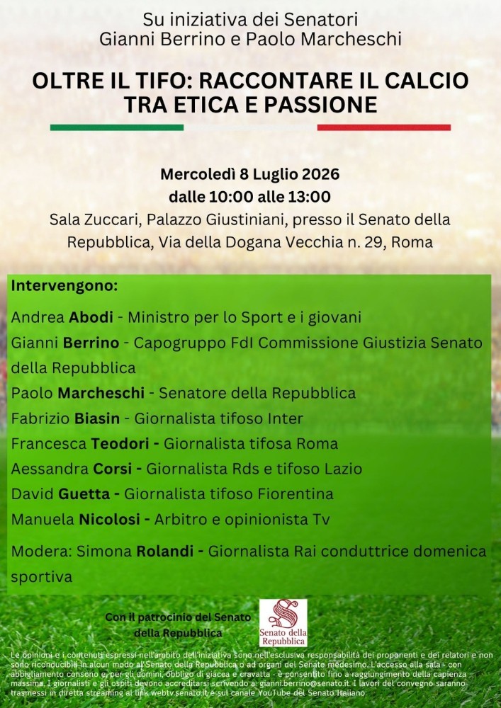 GALLERY FED - Radio Bruno al Senato: il calcio si racconta tra etica, passione e informazione