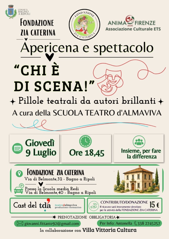 Bagno a Ripoli, teatro e solidarietà con «Chi è di scena!»