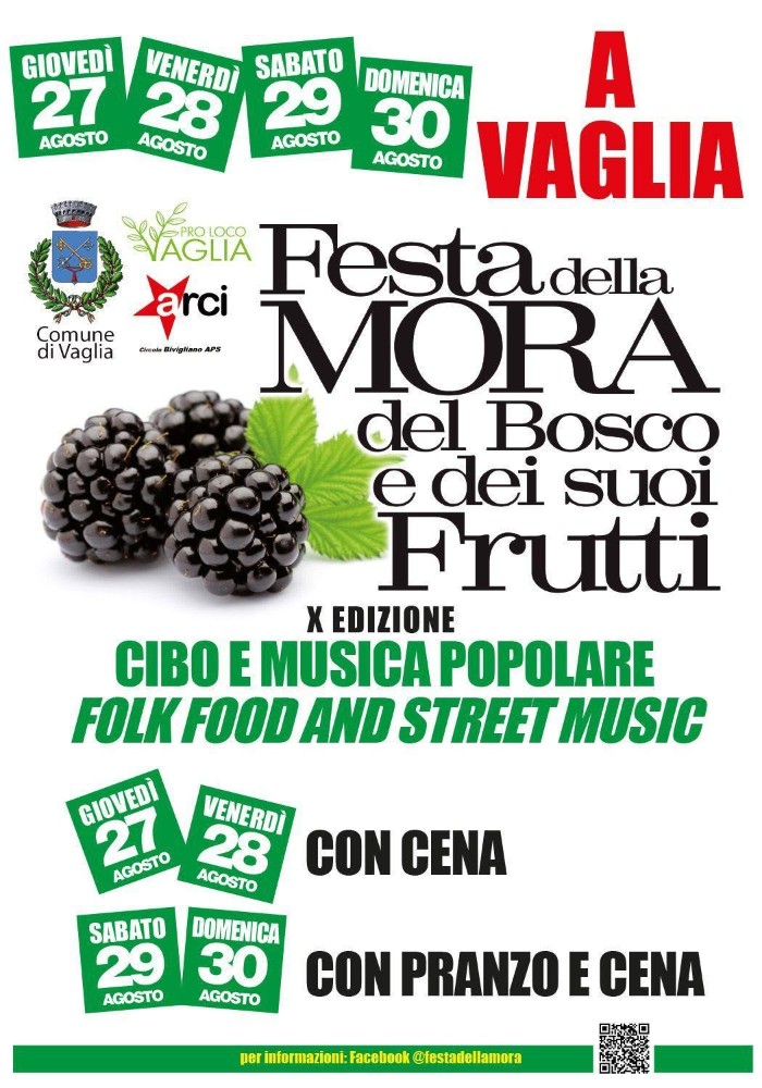 Festa della Mora a Vaglia, al via la decima edizione