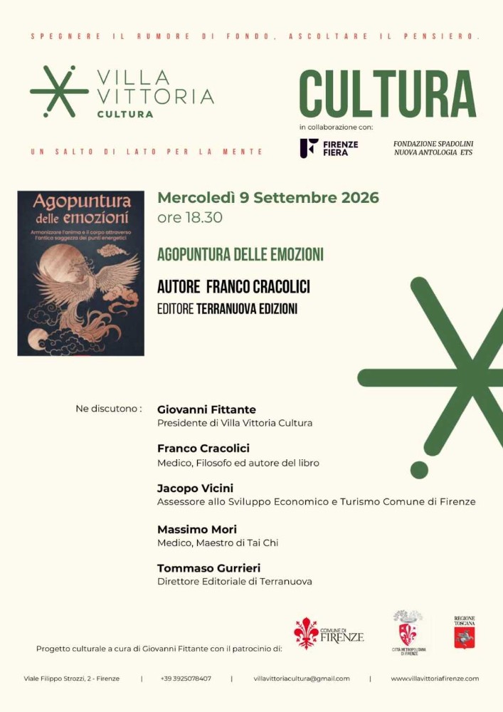 “Agopuntura delle emozioni”, a Villa Vittoria la presentazione del libro di Franco Cracolici