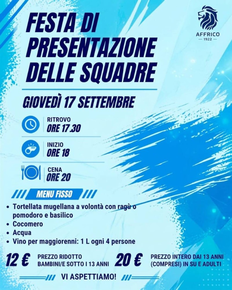 Festa presentazione delle squadre 