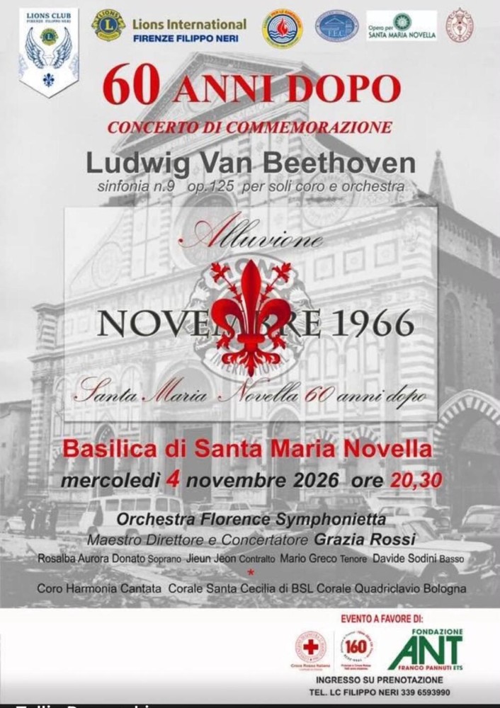 Alluvione, 60 anni dopo: la Nona di Beethoven a Santa Maria Novella