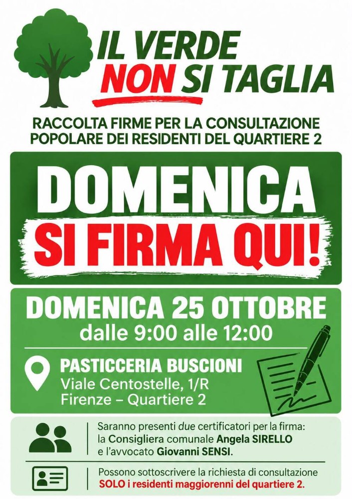 “Il verde non si taglia”, raccolta firme da Buscioni: presente anche il senatore Marcheschi