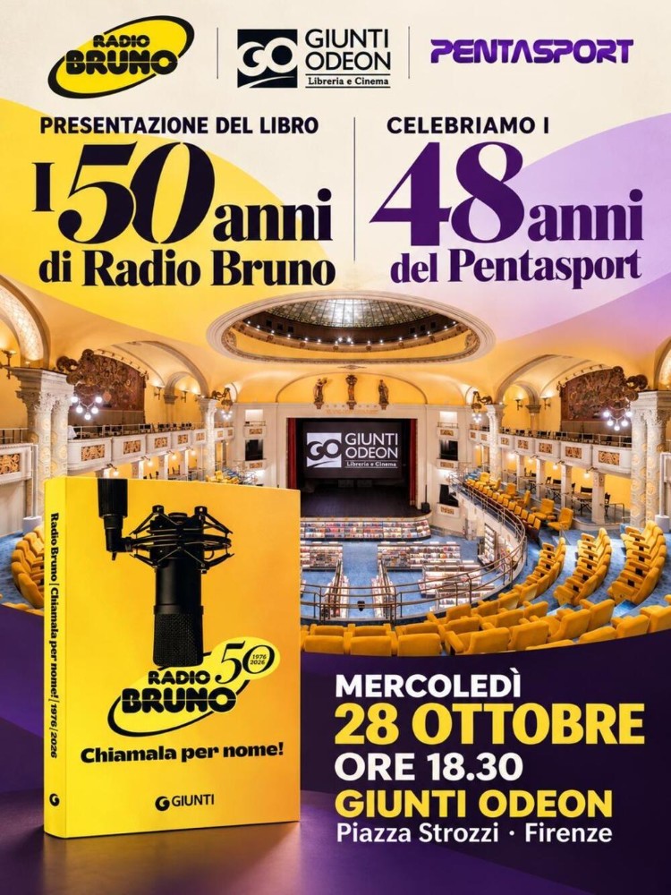Domani la festa di Radio Bruno e del Pentasport alla Giunti-Odeon